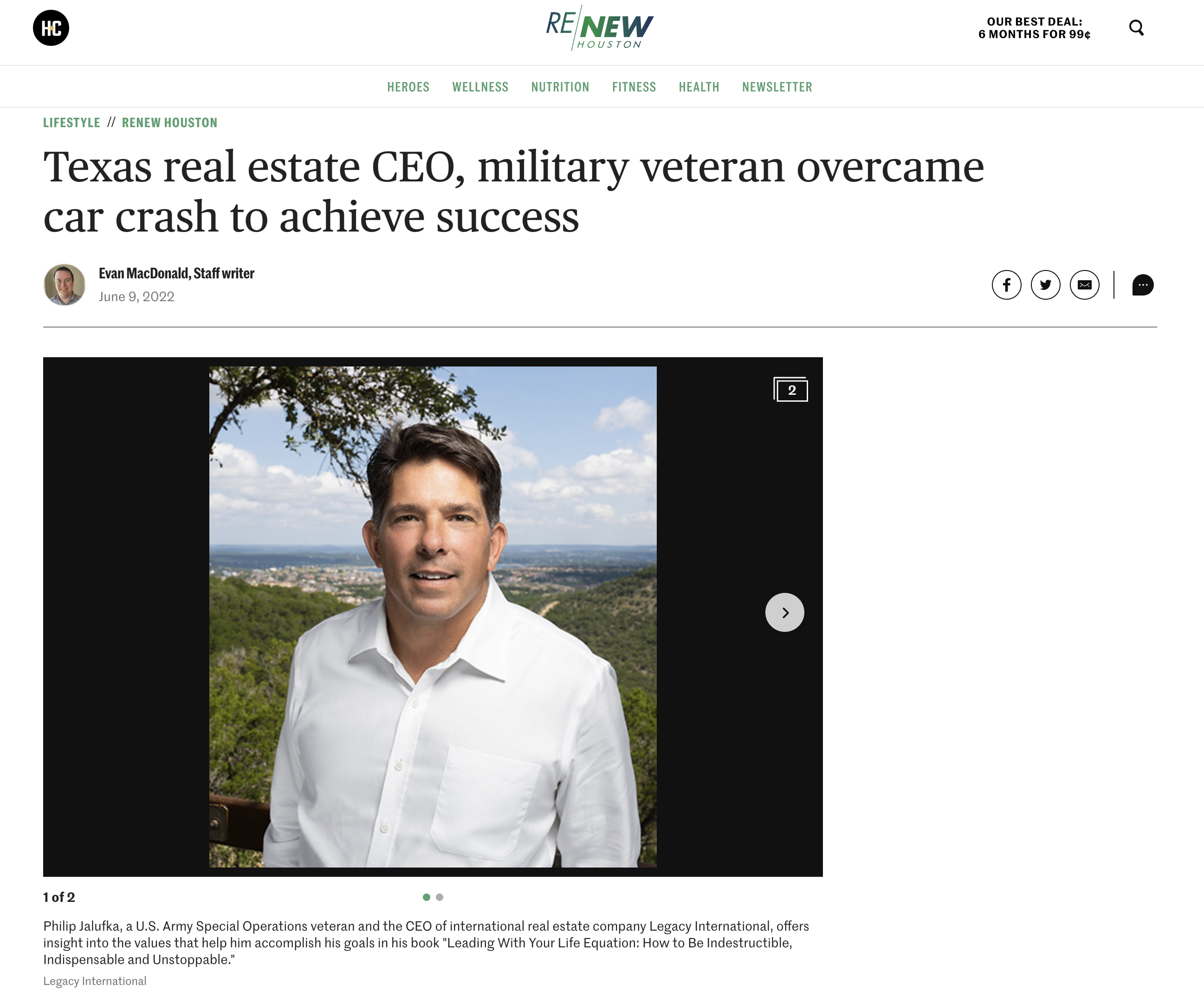 HOUSTON CHRONICLE: Texas real estate CEO, military veteran overcame car crash to achieve success